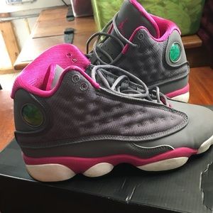 Size 6 (youth) Air Jordan 13 Retro pink/grey
